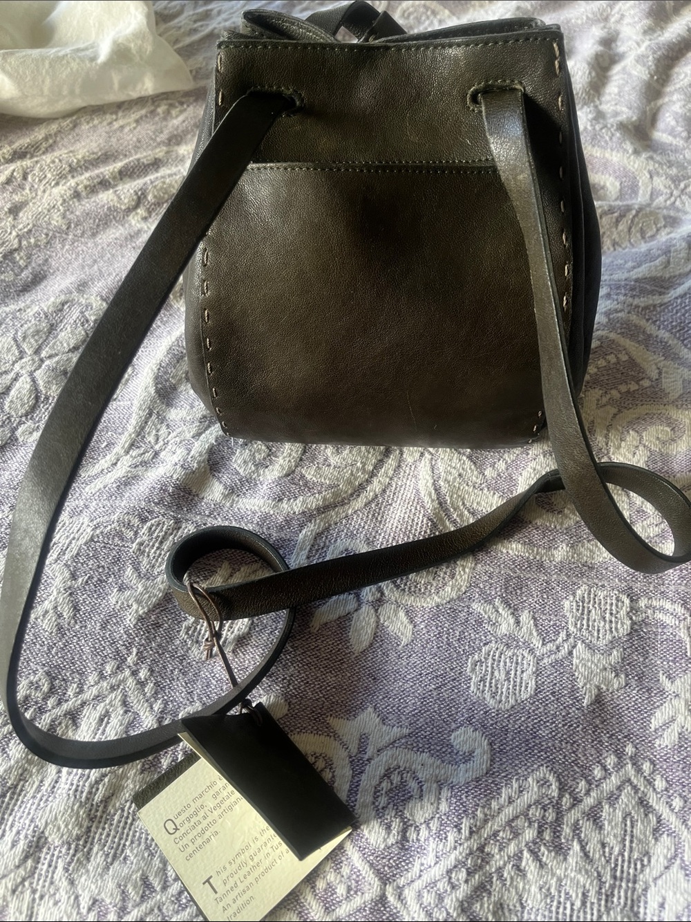Henry beguelin small olive colored Vegetable-Tanned Leather Crossbody Bag - Picture 3 of 7